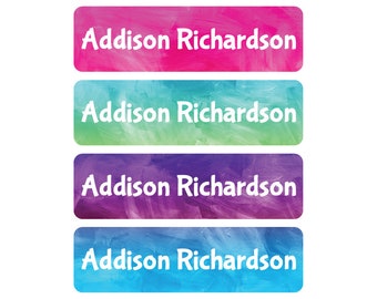 Dishwasher Safe Labels, Daycare Name Labels, Girl Name Stickers, Camp Labels, Labels for Bottles, School Supplies Labels, Bright Watercolors