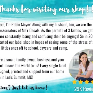 K&ouml;nnte beinhalten: Eine Frau sitzt auf einem gelben Stuhl vor einem blauen und wei&szlig;en Hintergrund. Der Text "Thanks for visiting our shop!!" befindet sich oben im Bild. Der Text "Questions? Just let us know!" befindet sich unten im Bild. Der Text "29K Reviews!" befindet sich unten rechts im Bild.