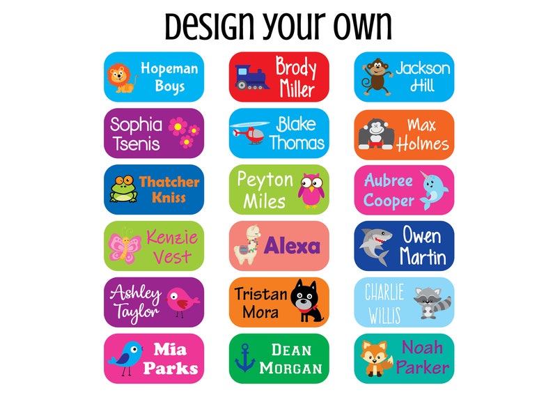 Personalized Clothing Tag Labels - Daycare Clothing Labels - Camp Clothing Labels - Waterproof Labels - Name Labels - Set of 100 