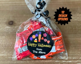 Personalized Labels for Halloween Candy, Halloween Labels for Bags and Treats, Kids Halloween Labels, Halloween Treat Bag Stickers,