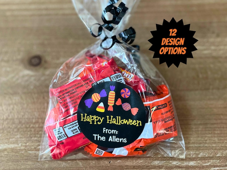 Personalized Labels for Halloween Candy, Halloween Labels for Bags and