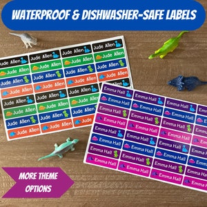 Personalized Daycare Labels - Waterproof and Dishwasher Safe Stickers - Great for Daycare, School Supplies, Water Bottles - Pick Your Theme