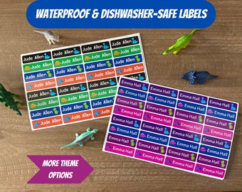 Personalized Daycare Labels - Waterproof and Dishwasher Safe Stickers - Great for Daycare, School Supplies, Water Bottles - Pick Your Theme