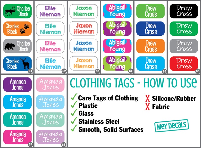 112 Clothing Tag Labels Dishwasher Safe Set of 112 labels image 8