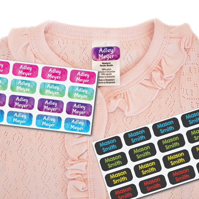 100 - Clothing Tag Labels - Daycare Clothing Labels - Pick Your Theme 