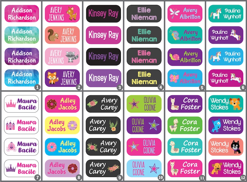 Clothing Tag Labels Daycare Clothing Labels Dishwasher Safe Labels Pick Your Theme image 3