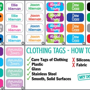 Clothing Tag Labels Daycare Clothing Labels Dishwasher Safe Labels Pick Your Theme 画像 8