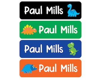Waterproof Daycare Labels - Great for daycare, preschool, and school - Dinosaur Labels