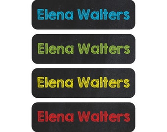 School Supply Labels - Waterproof Labels for School - Personalized Name Labels - Daycare Labels - Name Stickers - Chalkboard Font