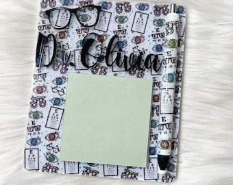 Optometry Notepad Holder and Pen Set/Optometrist Pen/Glitter Pen/Gift/Eye Dr. Pen/Optometry Pen Set/Eye Dr. Gift/Optometry Gift