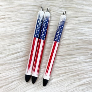 Flag Glitter Pen/American Flag Glitter Pen/Patriotic Glitter Pen/Flag Pen/USA/Glitter Pen/Refillable/Epoxy Pen/InkJoy Pen/Gift/Planner Pen