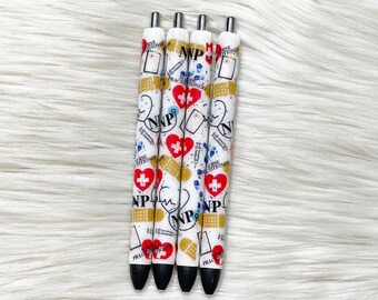 One Nurse Practitioner Resin Epoxy Refillable Ink Glitter Pen/NP Gift Idea/Nurse Gift/Nurse Practitioner Glitter Pen/Medical Glitter Pen