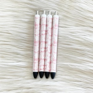 Pink Coquette Ribbon Glitter Pen/Coquette Glitter Pen/Bow Glitter Pen/Glitter Pen/Pink Glitter Pen/Refillable Pen/Epoxy Pen/Gift/Ribbon Pen