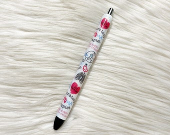 Respiratory Therapist Glitter Pen/RT Pen/Medical Glitter Pen/Therapist Glitter Pen/Glitter Pen/Refillable/Epoxy Pen/InkJoy Pen/Gift