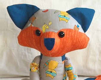 Custom Memory Fox Stuffed Fox Stuffed Animal Memory Animal Personalized Baby Keepsake Gift Custom Fox Keepsake Fox Memorial Gift