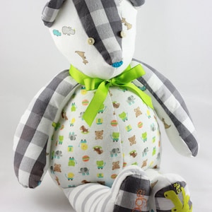 Personalized Memory Bear Made From Baby Clothes Custom Teddy Bear Stuffed Bear Personalized Baby Keepsake Memory Stuffed Animal