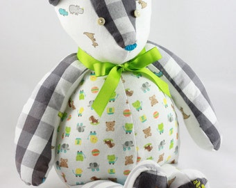 Personalized Memory Bear Made From Baby Clothes Custom Teddy Bear Stuffed Bear Personalized Baby Keepsake Memory Stuffed Animal