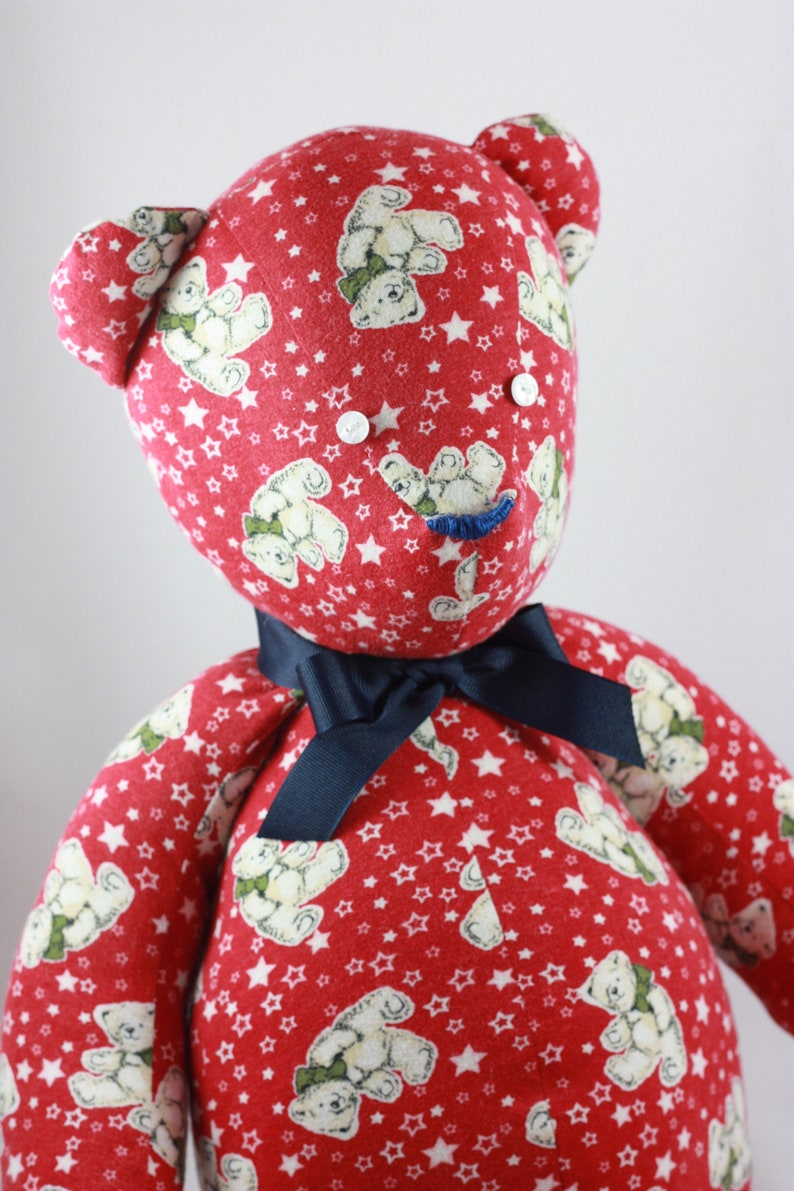 Personalized Memory Bear Made From Clothes Custom Teddy Bear Stuffed Bear Personalized Keepsake Memory Stuffed Animal image 3