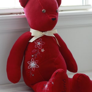 Personalized Memory Bear Made From Clothes Custom Teddy Bear Stuffed Bear Personalized Keepsake Memory Stuffed Animal image 5