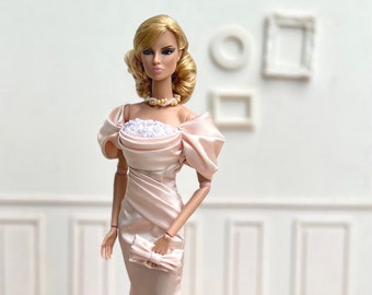 Evening Dress For Fashion Royalty , FR 2 , Barbie, Silkstone Doll.( Made To Order )