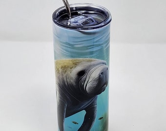 Manatee 20 oz. Tumbler/Manatee Tumbler/Sea Cow Manatee Tumbler/Ocean Manatee/