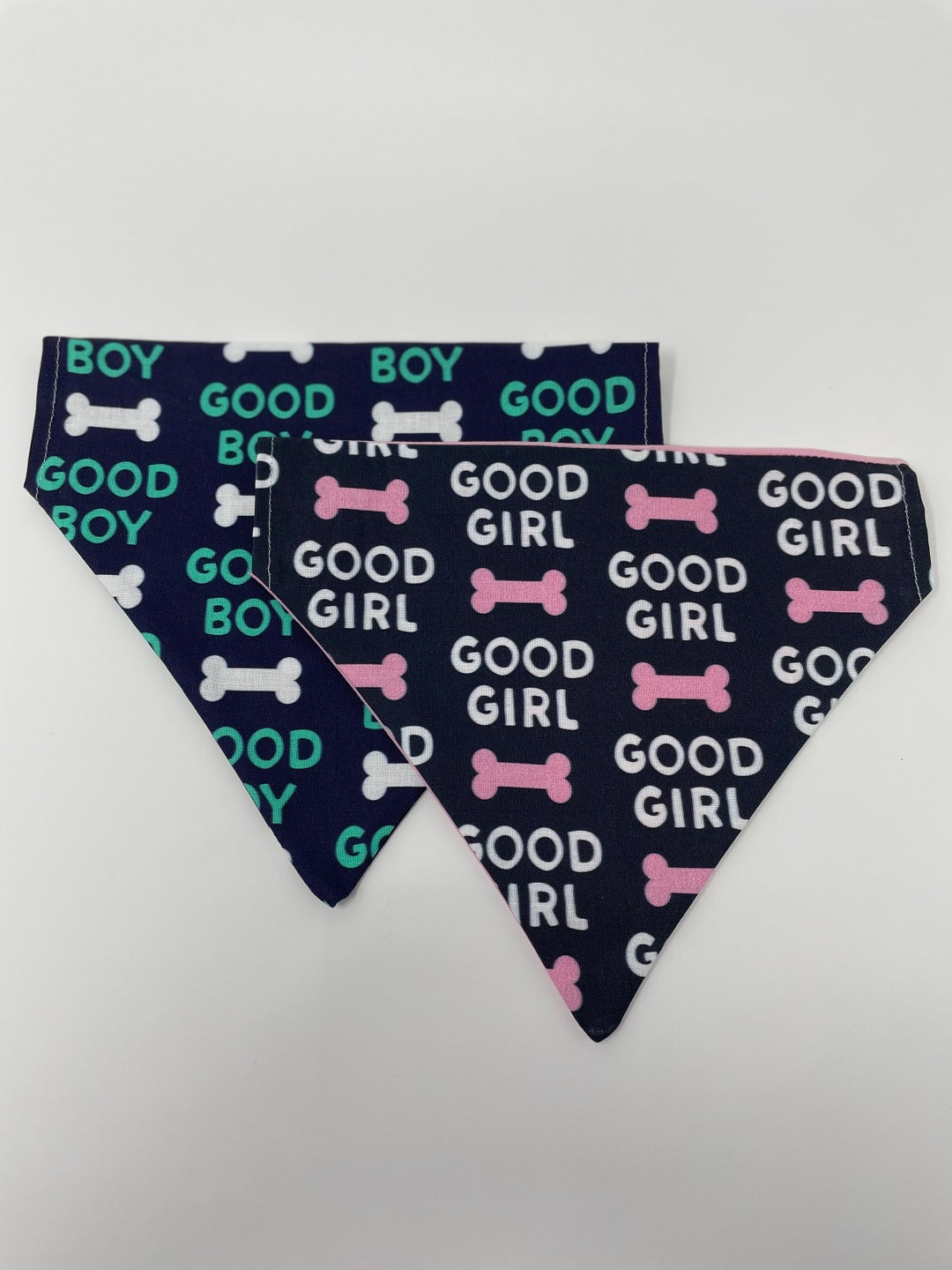 Good Girl Dog Bandana Good Boy Dog Bandana Dog Bone Scarf Etsy