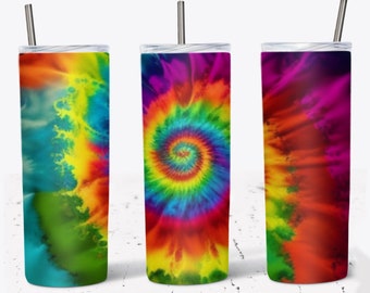 Tie Dye 20 Ounce Tumbler/Bright Color Tie Dye Tumbler/Tie Dye Tumbler Gifts