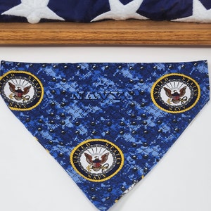US Navy Dog Bandana/Military Dog Bandana/Navy Dog Scarf/Over the collar bandana