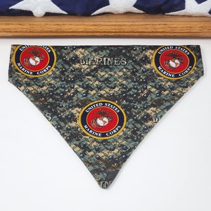 US Marines Dog Bandana/Marines Dog Bandana/Military Dog Scarf/Over the collar bandana