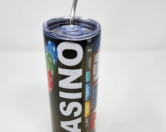 Casino 20 Oz Tumbler/Gambling and Casino Lover Gift/Slot Machine Tumbler Gift