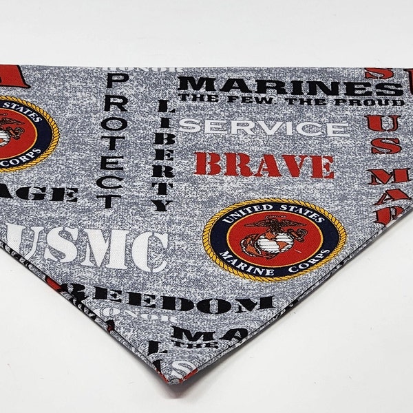 Military bandana/military scarf/Marines Corp dog bandana/Marine Corp dog scarf/Marines Dog bandana/Marines scarf/ dog neck wear/Gray