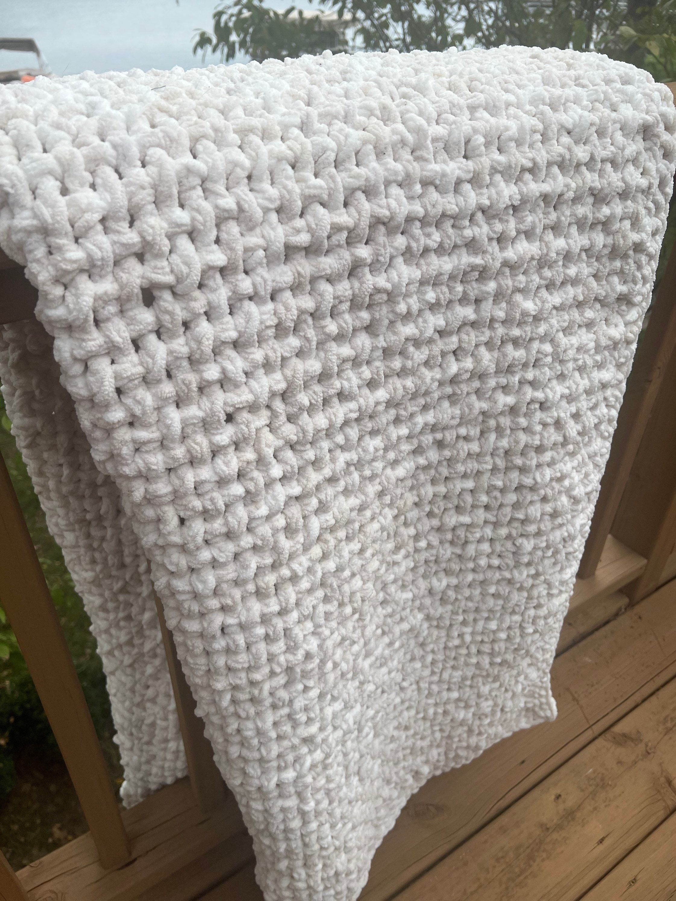 Crocheted Large Blanket Bernat Blanket Yarn Etsy