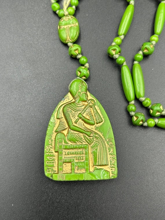 Neiger Glass Egyptian Revival Beads Necklace - image 1