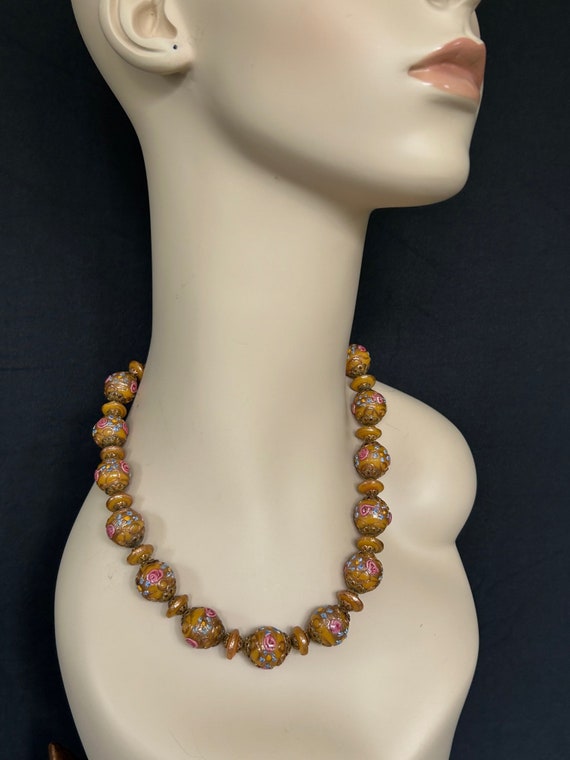 Venetian Wedding Cake Glass Beads Necklace - image 5