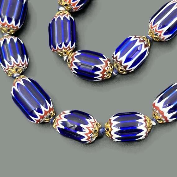 Venetian Chevron Glass Beads Necklace
