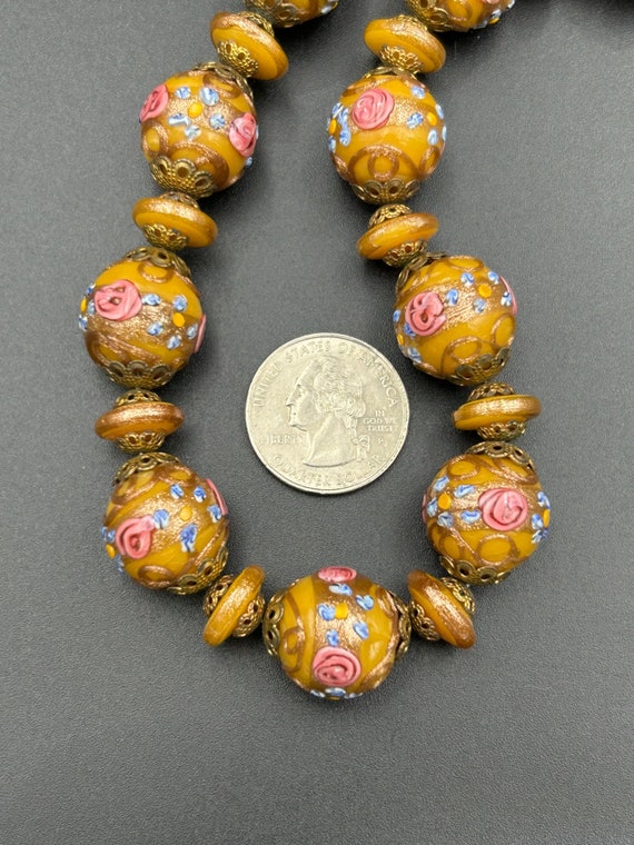 Venetian Wedding Cake Glass Beads Necklace - image 3