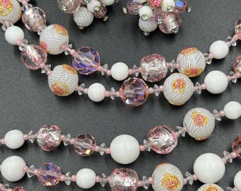 Vendome Venetian Latticino Beads Parure Necklace Earrings Bracelet w Tags