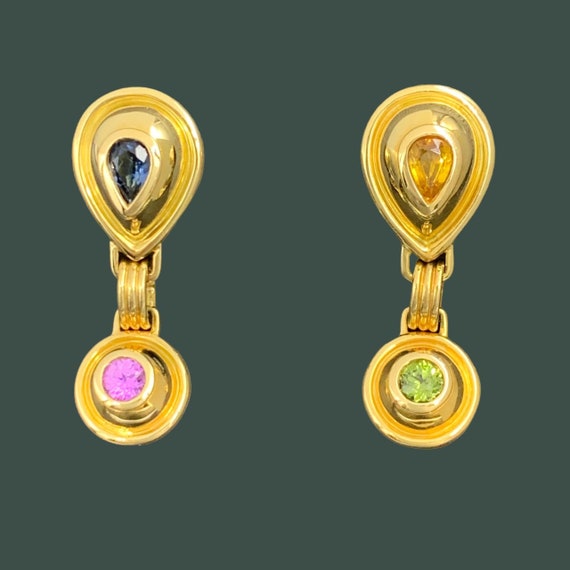Sapphire 18K Yellow Gold Earrings