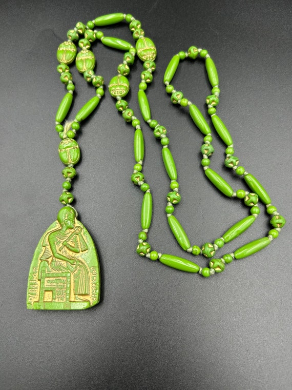 Neiger Glass Egyptian Revival Beads Necklace - image 3