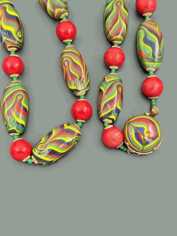 Czech Feather Glass Beads Necklace