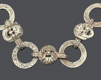 Peruzzi Sterling Silver Masks Bracelet