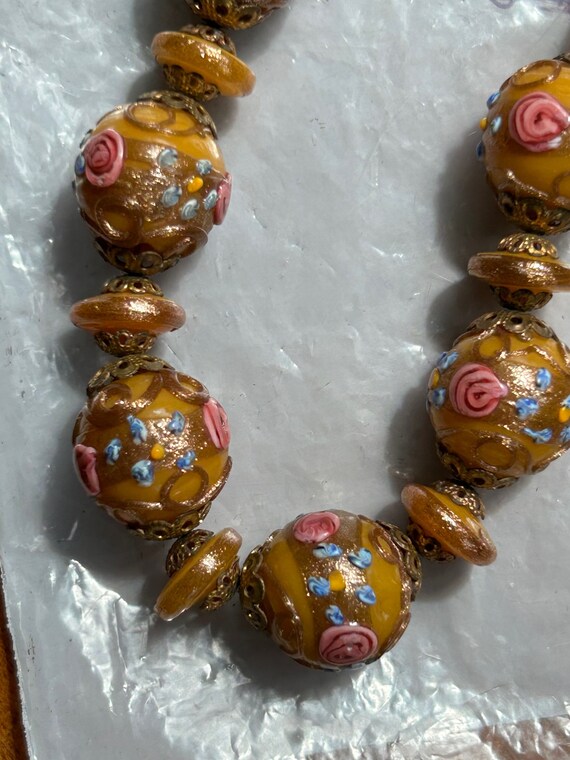 Venetian Wedding Cake Glass Beads Necklace - image 4