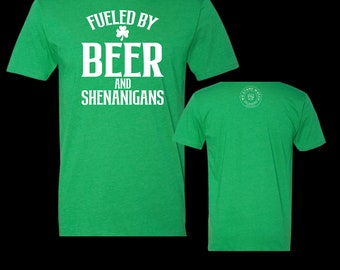 Beer and Shenanigans.St. Patricks Day Shirt. St. Patty's Day. Green Shirt. No Pinch Shirt. Shamrocks. Green Beer. Green Flag. Sharmock Flag.