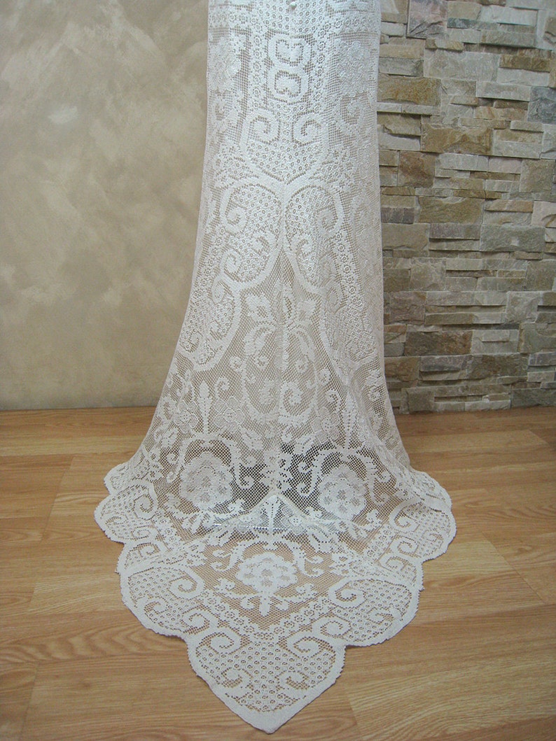 Vestidos largos de chiffon con cuerpo de encaje marfil Sandía