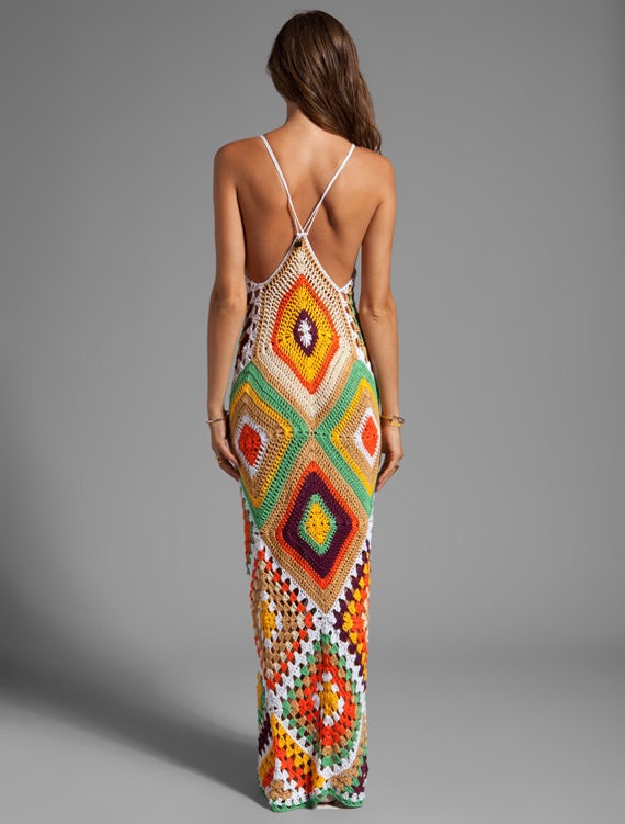 fitted lace wedding dress Jakarta crochet boho Dress Multicolour / Ibiza clothes