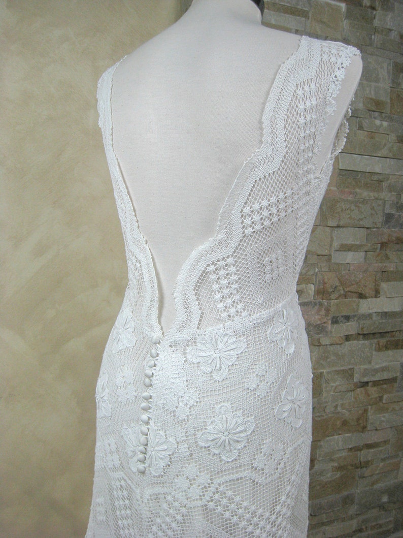 Suzanne Encaje Largo Vestido Con Novio Espejismo Blanco