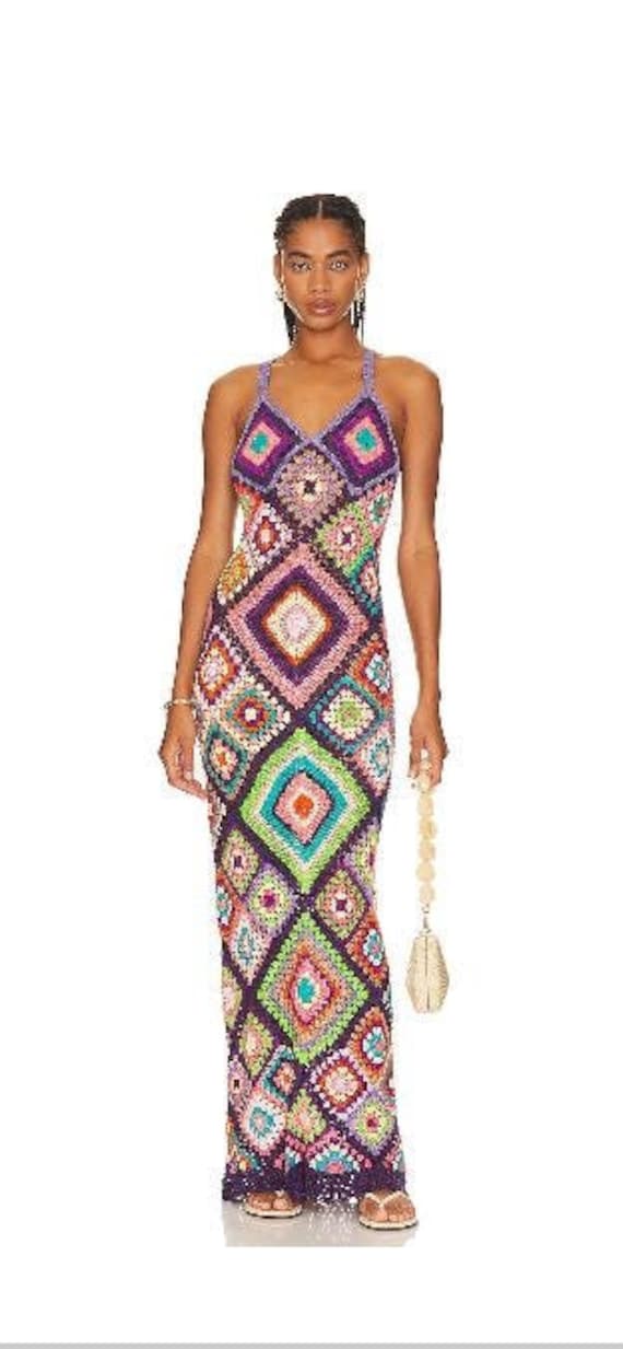 fitted lace wedding dress Jakarta crochet boho Dress Multicolour / Ibiza clothes main image 1