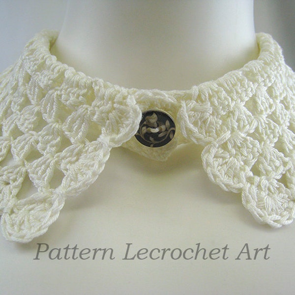 Crochet pattern necklace collar, fashion accessory, lace collar crochet pattern