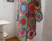 Exclusive crochet dress - color splash - made to order