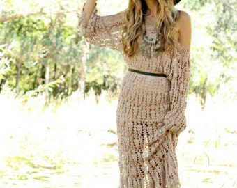 CROCHET FASHION TRENDS exclusive crochet long dress - made to order